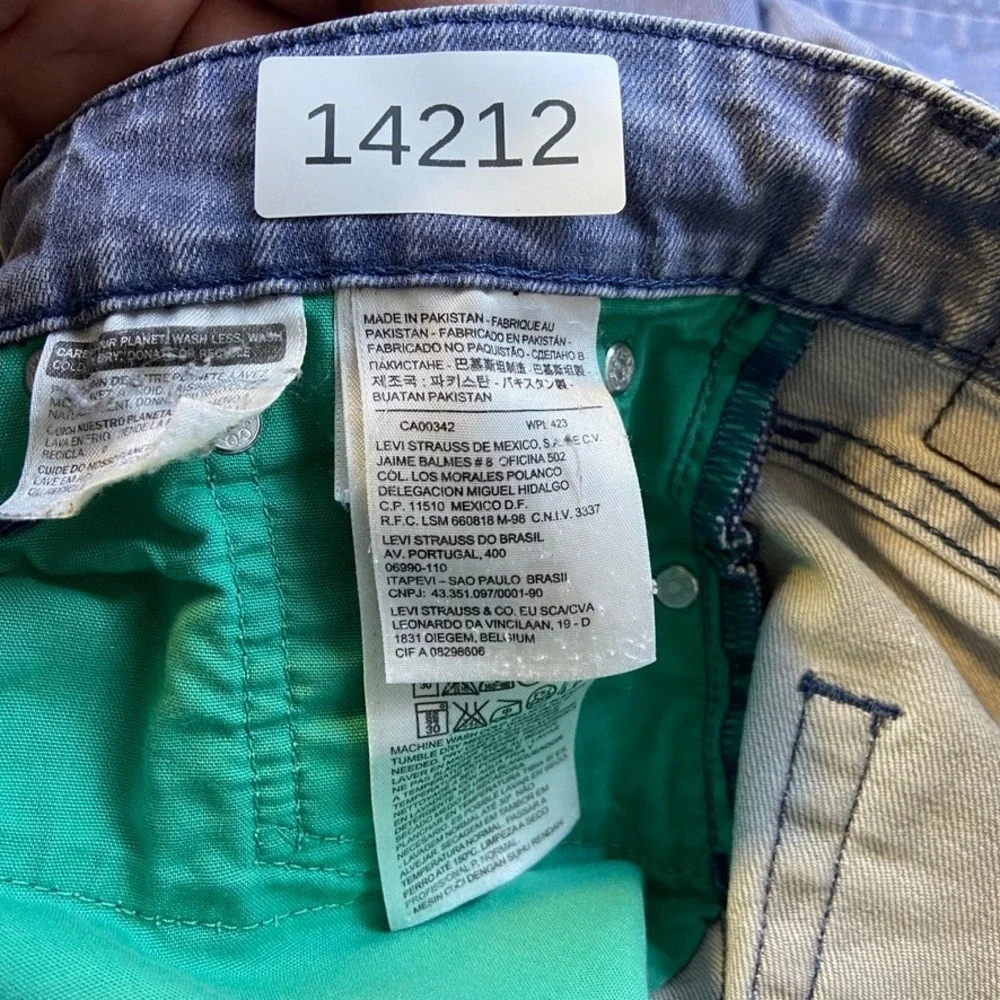 Levis 511 Jeans Mens 32x28 Blue Commuter Cycling Reflective Gusset Distressed